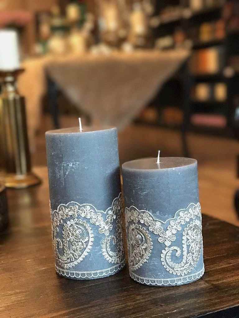 Dantelli Silindir Mumlar
