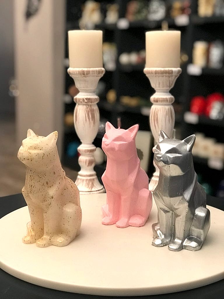 Geometrik Kedi Mum